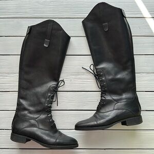 Joie Tall Black Zipper Back Equestrian Style Tall Boots size 5.5